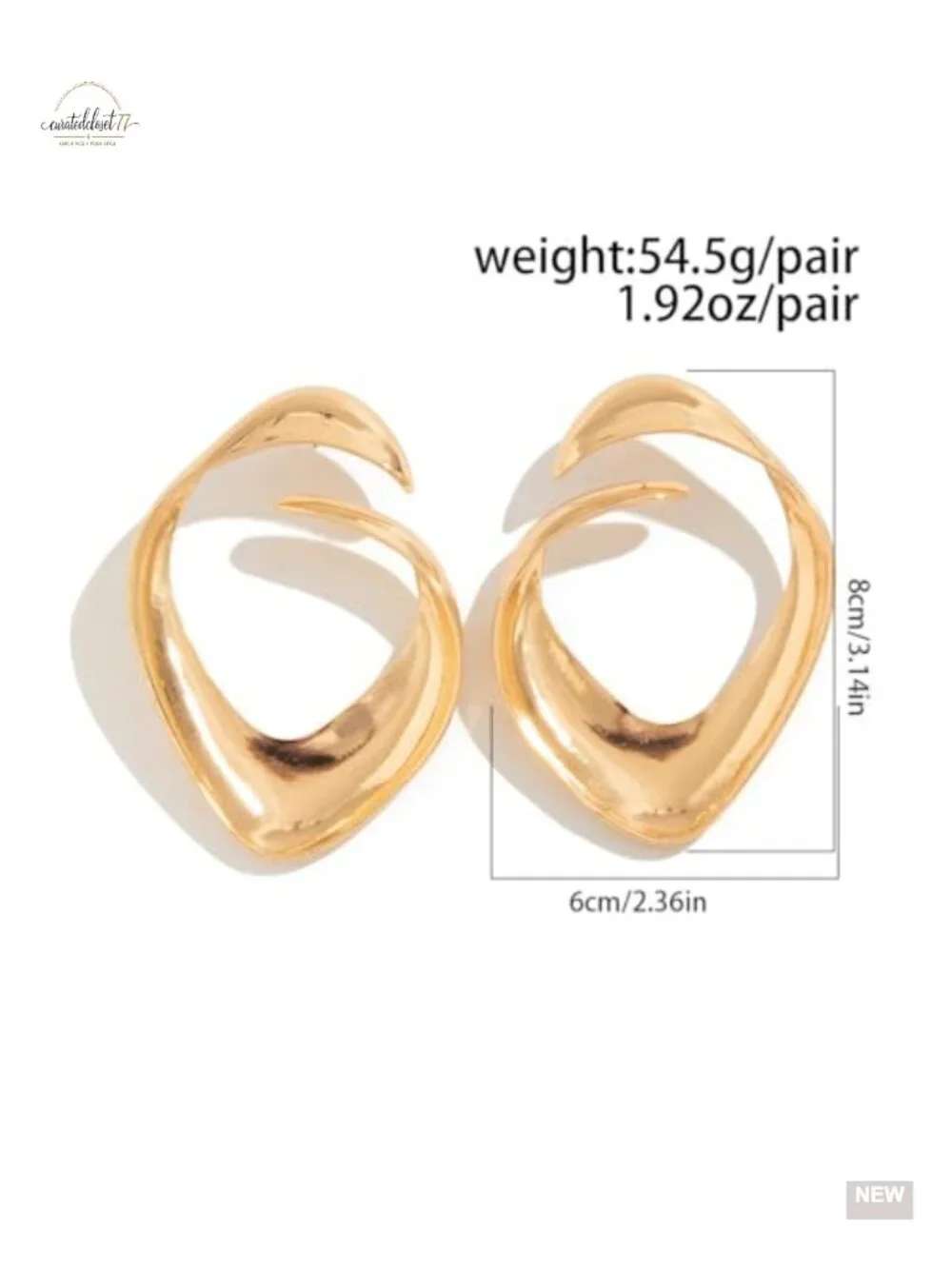 Chunky Hoop Earrings Large Irregular Geometric Spiral Statement Jewelry